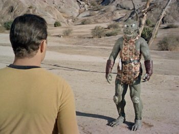 TheGornCaptain's tweet photo. Earthlings trapped in their homes: how many times have you watched Arena since it all started? Hisssss. #StarTrek @startrek #TOSForever https://t.co/GtdACuiWNO
