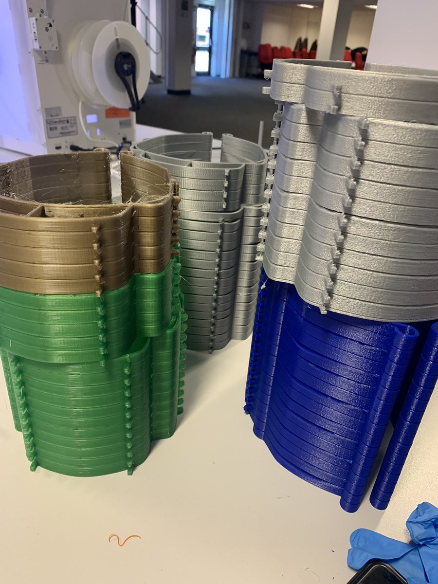 RSDesignSpark's tweet image. Over 200 visors packed and sent from the @RSComponents print farm to @igus and some more stacks still needing to be separated and sent at the start of next week. @N3DPS #PrintingToProtect