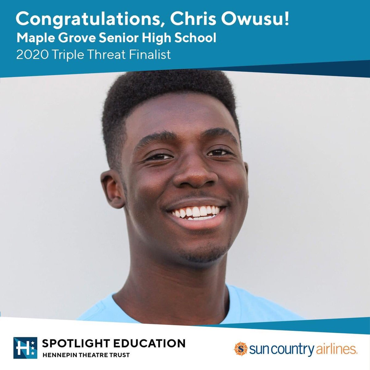 They can 🎭!
They can 🎤!
They can 🕺💃!

Congratulations to <a href="/MapleGroveSrHS/">Maple Grove Senior High</a> students Ruby Brisco &amp; Chris Owusu for being named finalists for @hennepintheatre's <a href="/spotlightmn/">Spotlight Education</a> Triple Threat Awards! 

#279Opportunities #achievingdreams