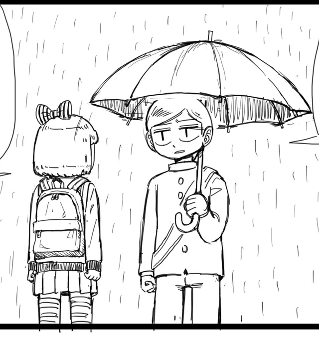 リュック、うまく描けたのでは。 