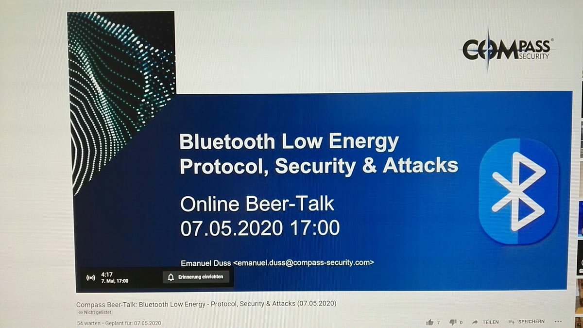 Gleich geht's los... 1. Online Beer-Talk. #BluetoothLowEnergy #BLE