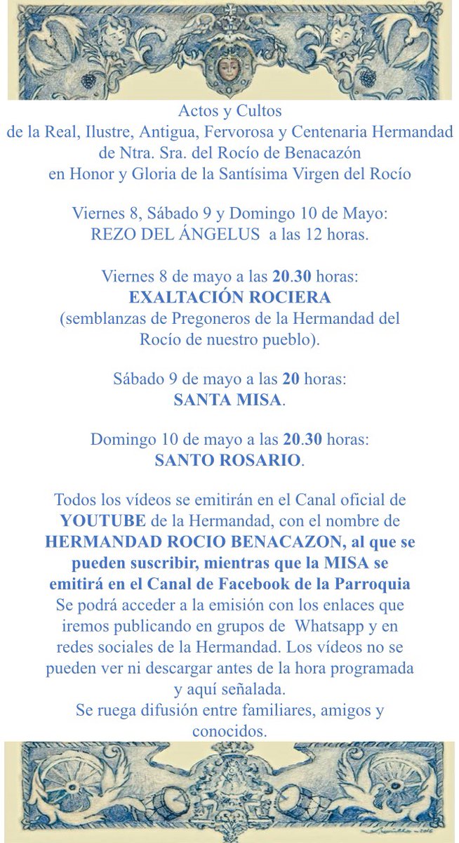 PROGRAMA DE CULTOS 2020