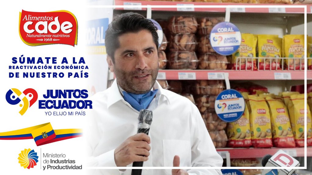 alimentos_cade's tweet photo. Alimentos CADE se suma a la iniciativa #JuntosEcuador emprendida por el Ministerio de Producción, Comercio Exterior, Inversiones y Pesca a través del ministro Iván Ontaneda Berrú que busca fomentar la industria nacional y la dinamización de la economía ecuatoriana. https://t.co/XYyiUMV7vl