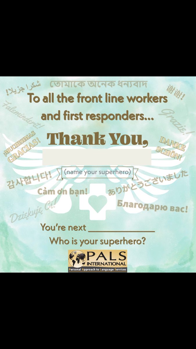 PALSINTL's tweet photo. PALS INTERNATIONAL is grateful for all the frontline workers: doctors, nurses, hospital staff, healthcare providers, first-responders, food industry workers, grocery store workers and other essential workers. #COVID19_Frontline_ThankYou, #MichiganStrong, #StopCOVID19 https://t.co/pAUtRdU5yW
