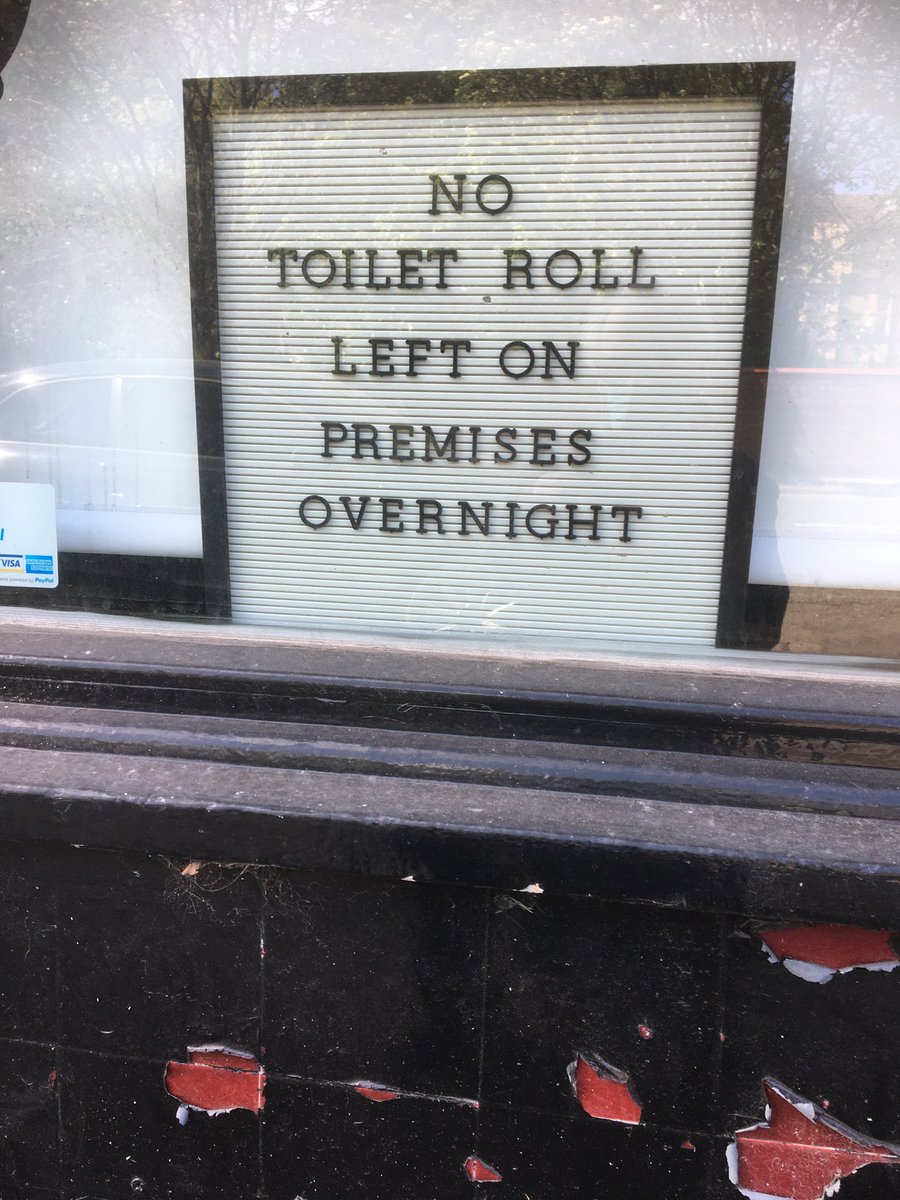 larryneild's tweet photo. SIGN OF THE TIMES: Just putting this on for use when historians study the Great Coronavirus Global plague of the early 21st century. Sign in the window of a tattoo shop in #AigburthRoad, #Liverpool May 2020 https://t.co/YYdq735eRP