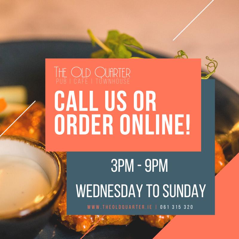 OldQuarterL's tweet photo. Get a bit of normality back to your life and enjoy The Old Quarter's great food and Cocktails! 🍔🍹

Just call or go online (link in our bio) and order for collection or delivery! You'll be enjoying yourself in no time! 🤤

#Limerick #Delivery #TheOldQuarter #Takeaway #Cocktails https://t.co/E9AWviUZON