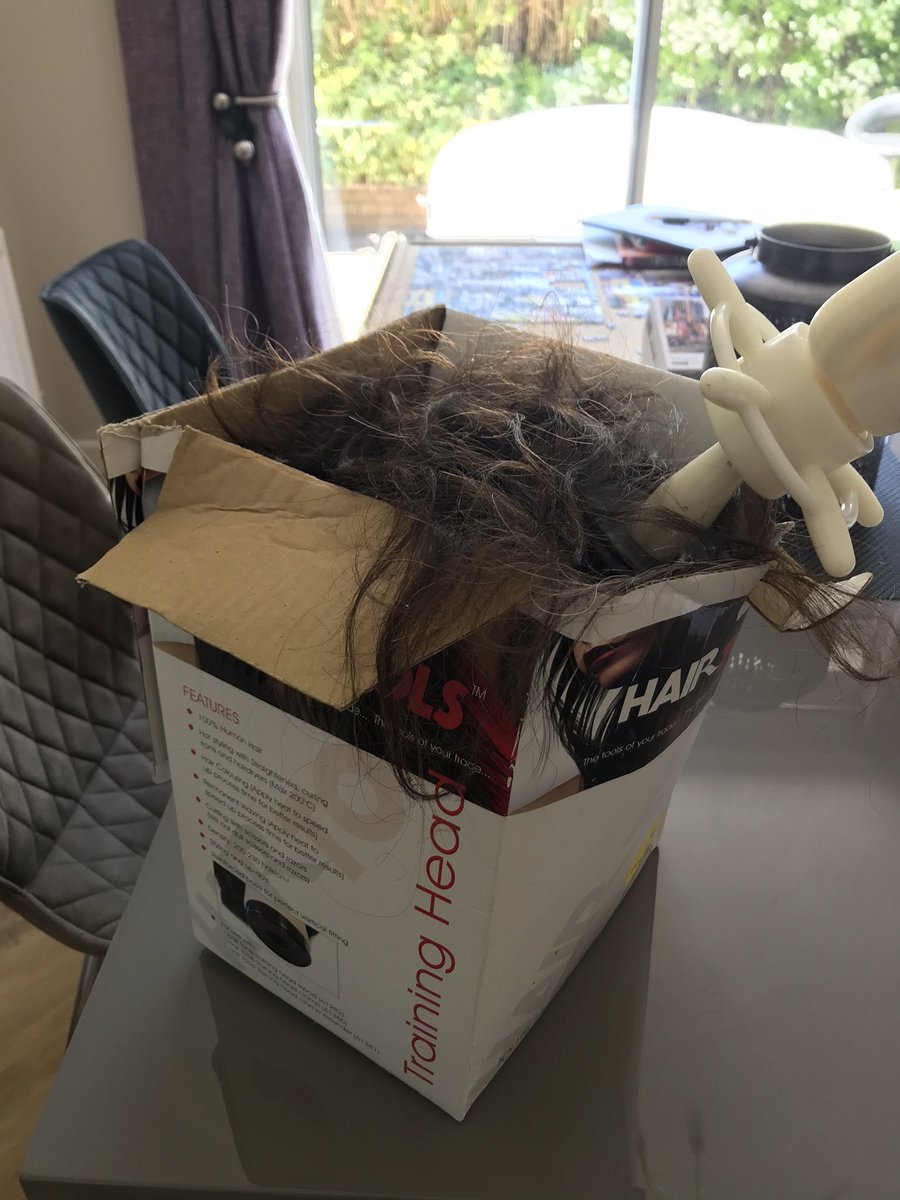 WarmleySally's tweet photo. #Lockdown #StayAtHome
So Samantha has seen better days!! 🙃😂😂 #Blockhead Took delivery of some stock today, prep for when I might be able to get back to work... Samantha’s had a much needed hairdo! 😂 Don’t know why I called her Samantha!! 😂#EvilStare 😂 https://t.co/qnfDMMhSl8