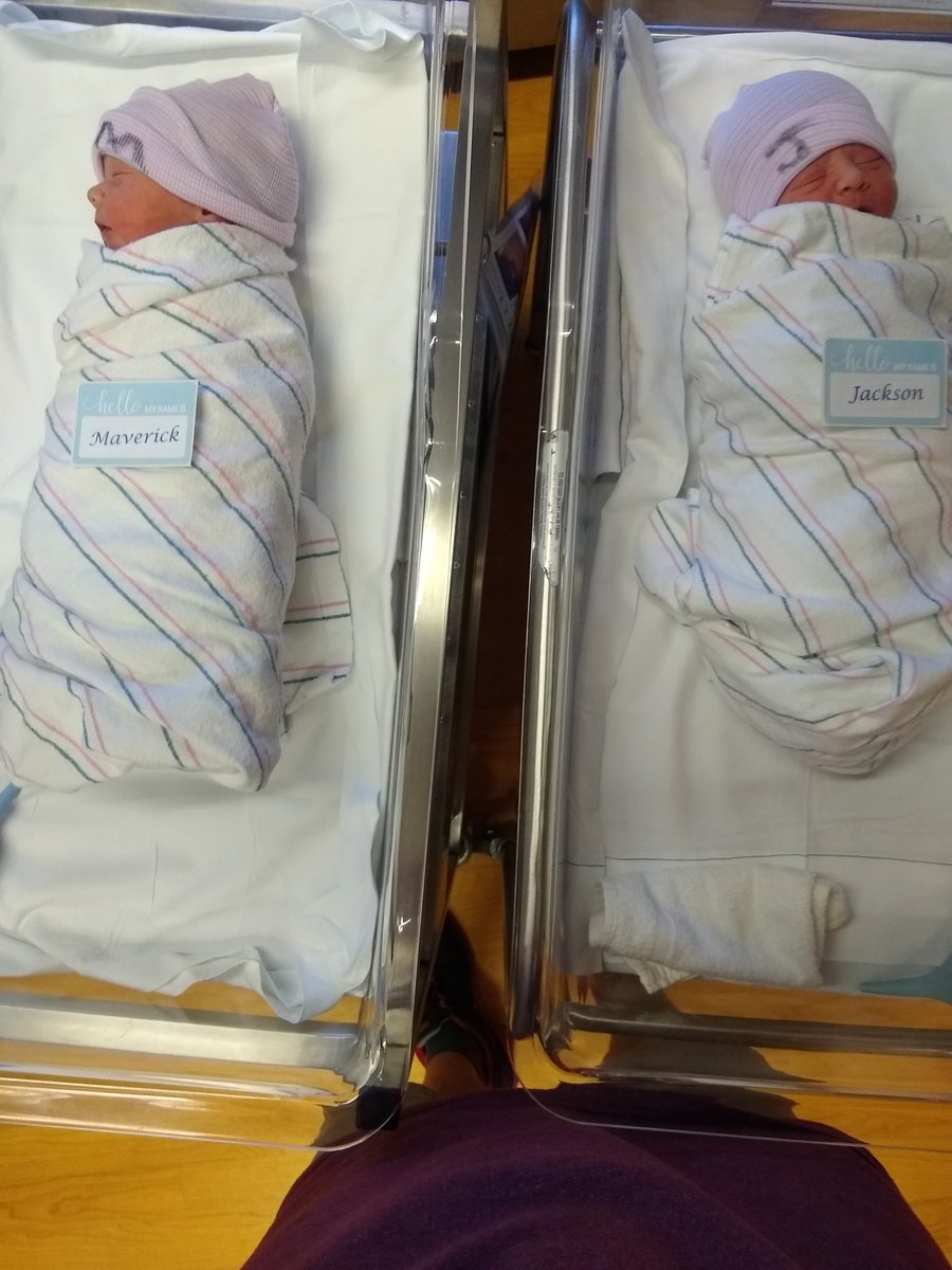 Jeff Pelkey (@jpelkey2) on Twitter photo They are here!! 💙💙Welcome to the world
Jackson Alexander Pelkey
6.92 pounds. 19 inches long. Born at 8:05am
Maverick Lawrence Pelkey
6.10 pounds 18 inches long. Born at 8:06am 
Everyone is doing well! They are here!! 💙💙Welcome to the world
Jackson Alexander Pelkey
6.92 pounds. 19 inches long. Born at 8:05am
Maverick Lawrence Pelkey
6.10 pounds 18 inches long. Born at 8:06am 
Everyone is doing well!