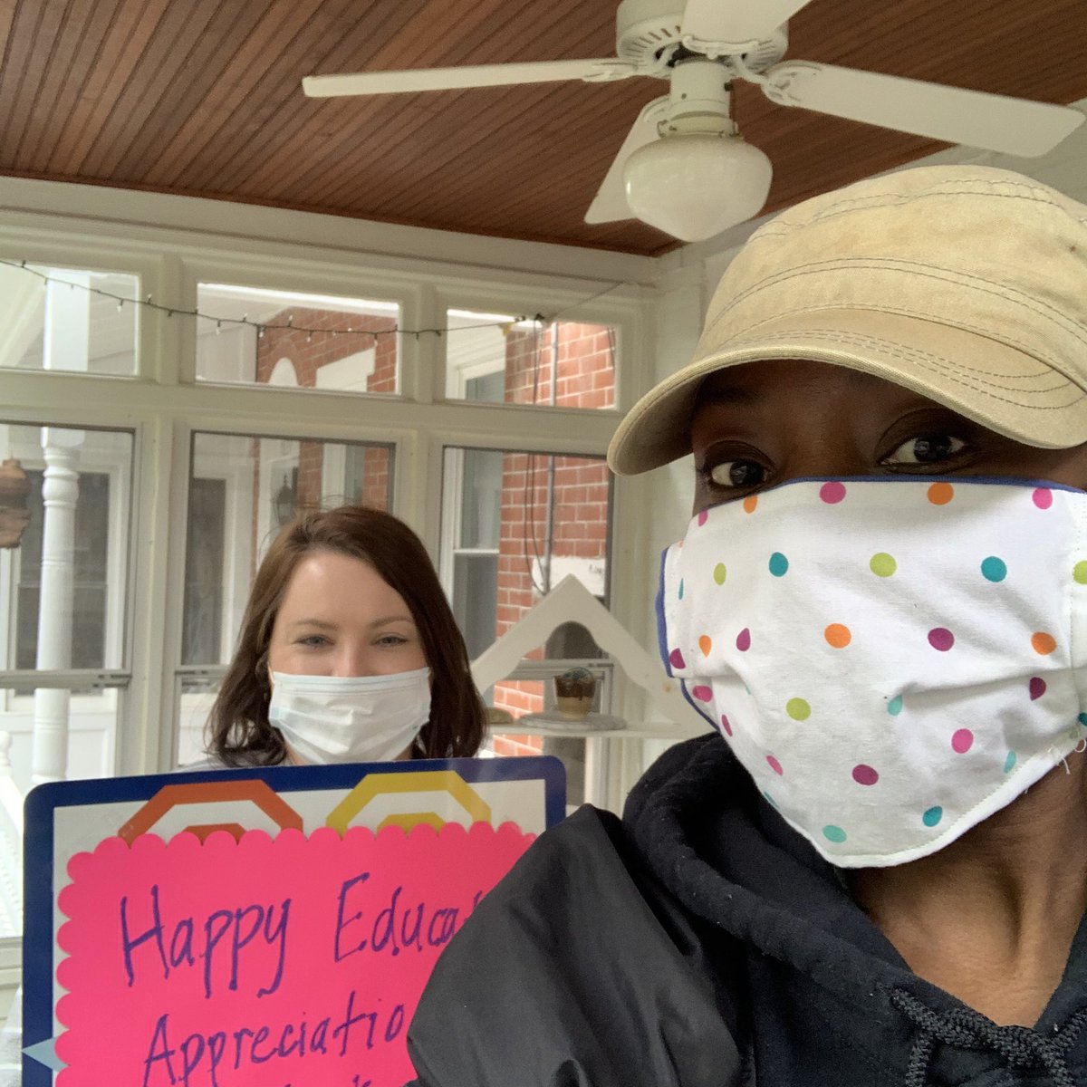 kdaniels223's tweet image. To the world’s greatest school admin assistant, Erin Kirby. Thank you for going to distance with me. We traveled up and down the state to spread joy this week. You will forever be my social distancing road dog! #TeacherAppreciationWeek2020 #thelittlecolonials #thepowerofwecsd