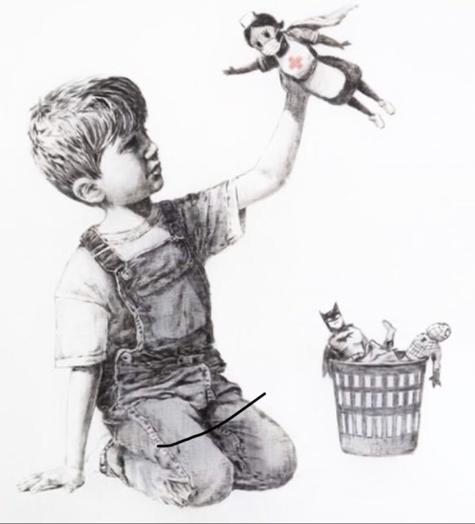 Butterfly_8454's tweet photo. Thank you #HealthcareHeroes 
#Banksy https://t.co/x3okbRr6FF