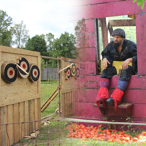 Which would you rather hit, A bullseye with an axe or that guy with a Tomato? #ThursdayThoughts #MichRenFest #RenaissanceFestival