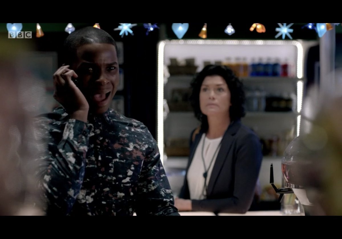 JermainJulien's tweet photo. #WolvesAmongUs
This performance between Kedar and @Shorelle_Hepkin is so cute and warm. Then Mrs Vaughan, aka @PhillippaWilso1 arrives to mess with the best laid plans. Again, Kedar steps up and drives the energy in this scene. Which @gabbygreen94 nearly steals with one line https://t.co/MsY4Ne4vAV
