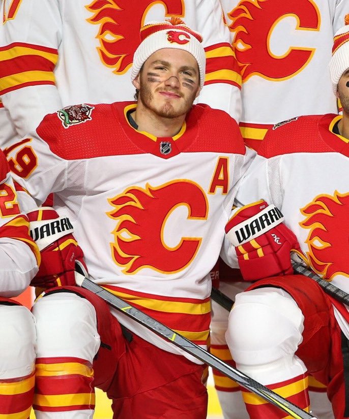 Good morning I woke up thinking about Matthew in the Flames’ away jerseys + the heritage classic jerseys