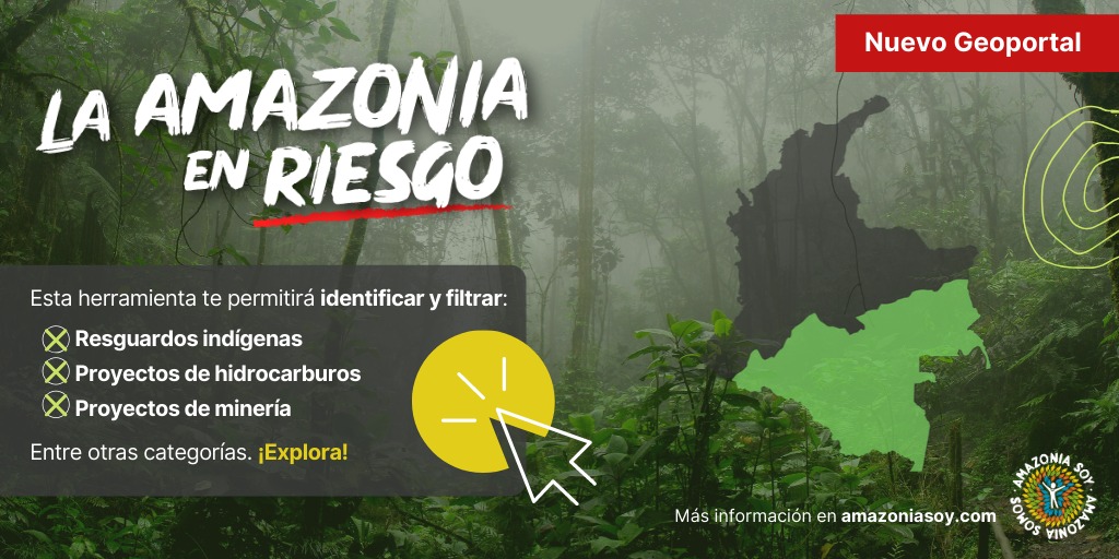 #Lanzamiento
📢Los invitamos a descubrir este Geoportal donde podrán identificar y filtrar diferentes categorías que ponen nuestra #AmazoniaEnRiesgo:  Proyectos de hidrocarburos, minería, agronegocio, infraestraestructura, entre otros. 

🖱Link aquí: amazoniasoy.com/riesgo/