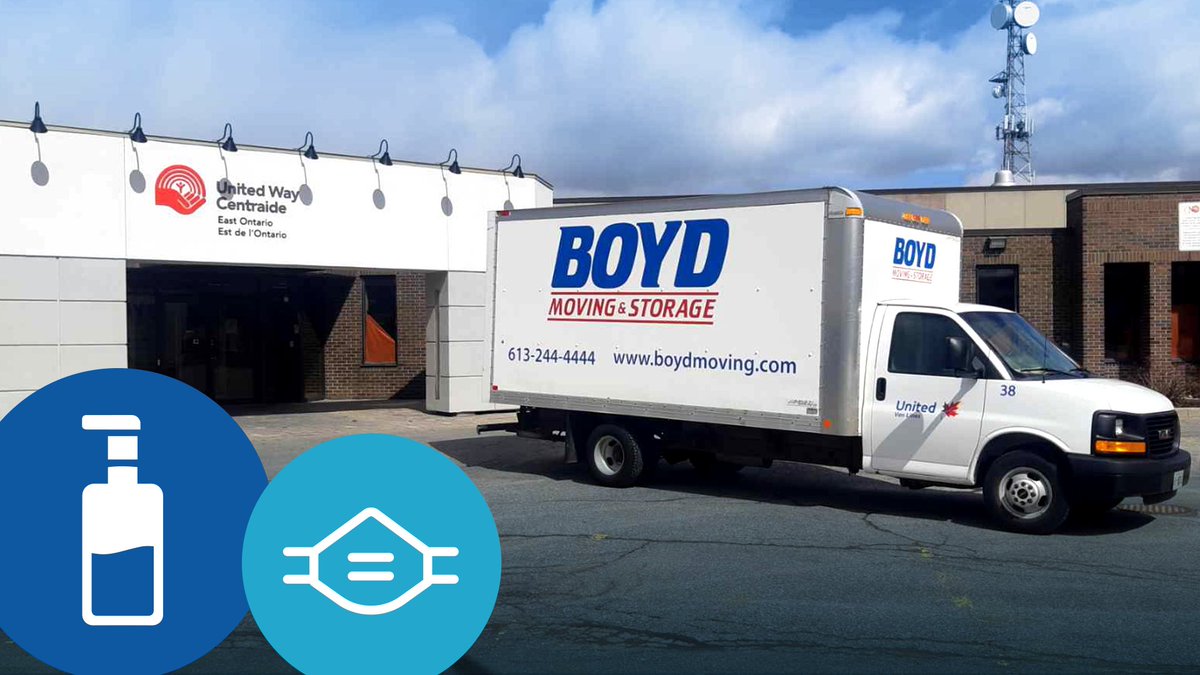 BoydOttawa's tweet photo. Teamwork brings us together (while still adhering to social distancing)! As a part of our ongoing efforts to support our community, we've donated our time to delivering sanitizer and other equipment for @UnitedWayEO partners in locations all over town. https://t.co/scEodILkf9