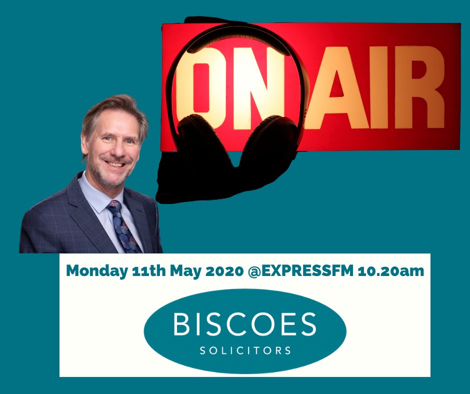 Biscoes's tweet photo. Head of Biscoes Commercial Team  
Graeme Quar will be live on @ExpressFM Monday 11th May  to speak about #businesslaw #commerciallaw  Don't forget to tune in at 10.20am https://t.co/dm68Lb9JWH