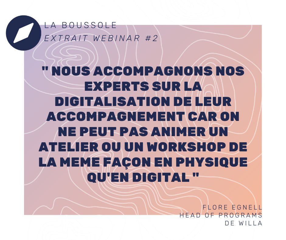 Join_LaBoussole's tweet photo. 💡Former à de nouvelles pratiques #digital pour adapter l'#accompagnement des #entrepreneurs, un des enjeux de Flore Egnell de @Willa_off. C'était pendant le Webinar #2 de @Join_LaBoussole sur les appels à projet à distance.

@rlavielle @incubateurhec @TheSchoolab @etiennegatti https://t.co/Yask8ZBC8f