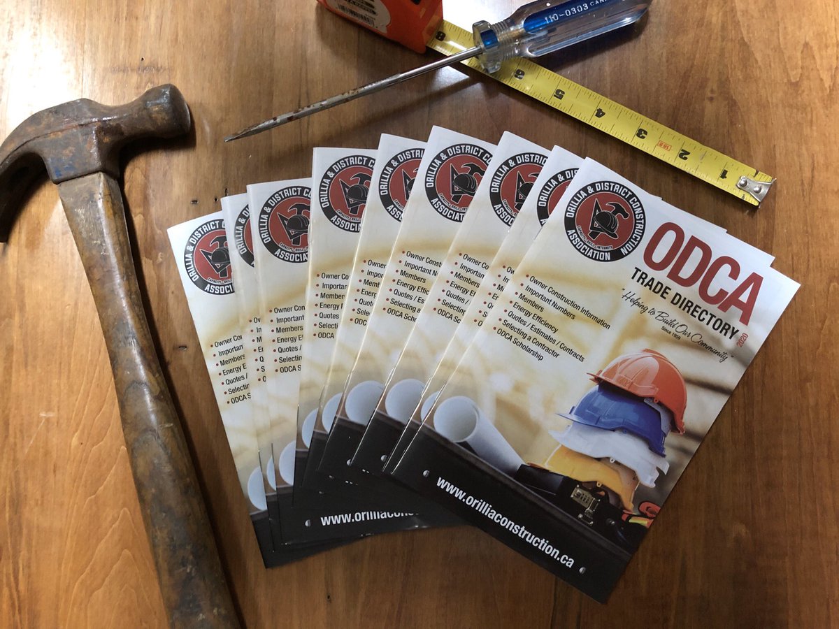 Our 2020 Trade Directories are HERE! 
A great resource to have handy. Over 14,000 copies have been distributed throughout Orillia, Oro-Medonte, Ramara and Severn through the Orillia Today paper! Did you receive a copy? 
#orilliatoday #tradedirectory #odca #constructionassociation