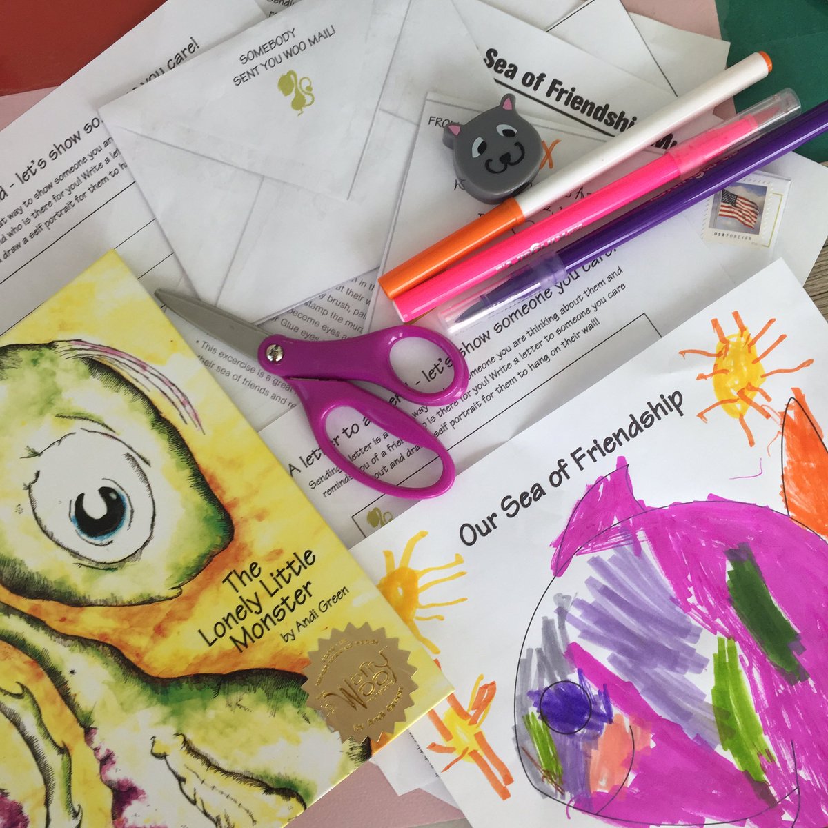 WorryWoos's tweet photo. Have you sent out Woo Mail lately? Download one of our letter projects to continue  #SEL from the safety of your home and BONUS it supports the  @USPS ... kids need to talk about their feelings and we are here to help! https://t.co/tytnKnRxUU @TODAYshow https://t.co/JmsV9mHfpy