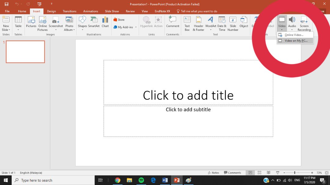 1. Buat slides korang & save as video2. Record video korang & upload dkt laptop.3. Bukak Powerpoint & letak video korang tu, ikut cara korang prefer, side by side ke & etc4. Then save as video! Duration untuk convert tu depends brp berat video korang! Boleh tgk dkt bawah ni!