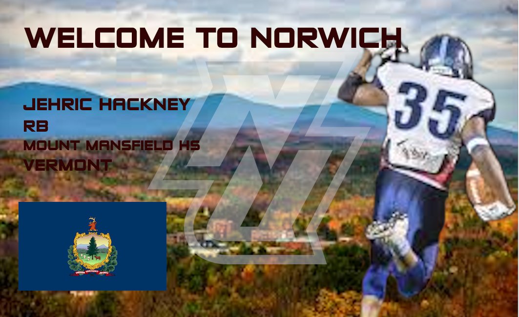 NorwichFB's tweet photo. New Cadet Alert, a VerMONSTER! #norwichforever #d3fb https://t.co/pLfFU2cdQx
