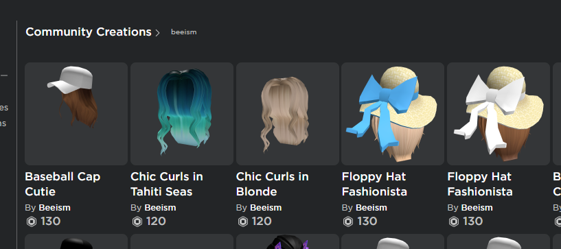 Beeism On Twitter Haiiiiiirr Daaaaay You Re Gonna Be So Proud I Released Blue Hair Floppy Hat Fashionistas Are Also Up In Brown And Blonde Baseball Cap Cutie In White Cap Brown Hair Aaand - chic curls in blonde roblox