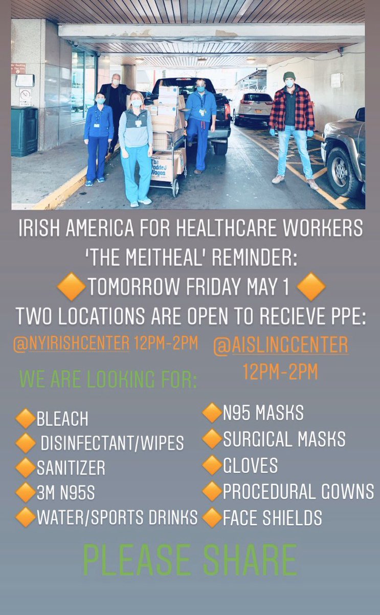 TheMeitheal's tweet photo. #TheMeitheal Week 5: we made another PPE call out even though supplies are low everywhere and Liam Manley of Tangent Construction donated 900 N95s And the Wilkins Sisters produced even more nitrile gloves and masks to @Aisling_Irish 🥰 https://t.co/fQeFEBjESi