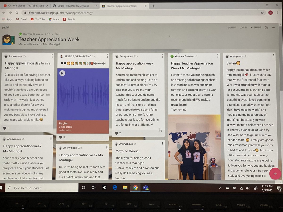With all this social distancing and Remote Leaning <a href="/Xmbustamante/">Xiomara Bustamante</a> and the students still managed to give me a very nice surprise this week! Thank you! 🥰😊 I miss them 😔 #TeacherAppreciationWeek #mortonpride #orgullomorton