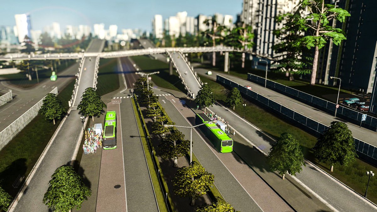 ElZipaa's tweet image. Sunny day in the BRT system #CitiesSkylines