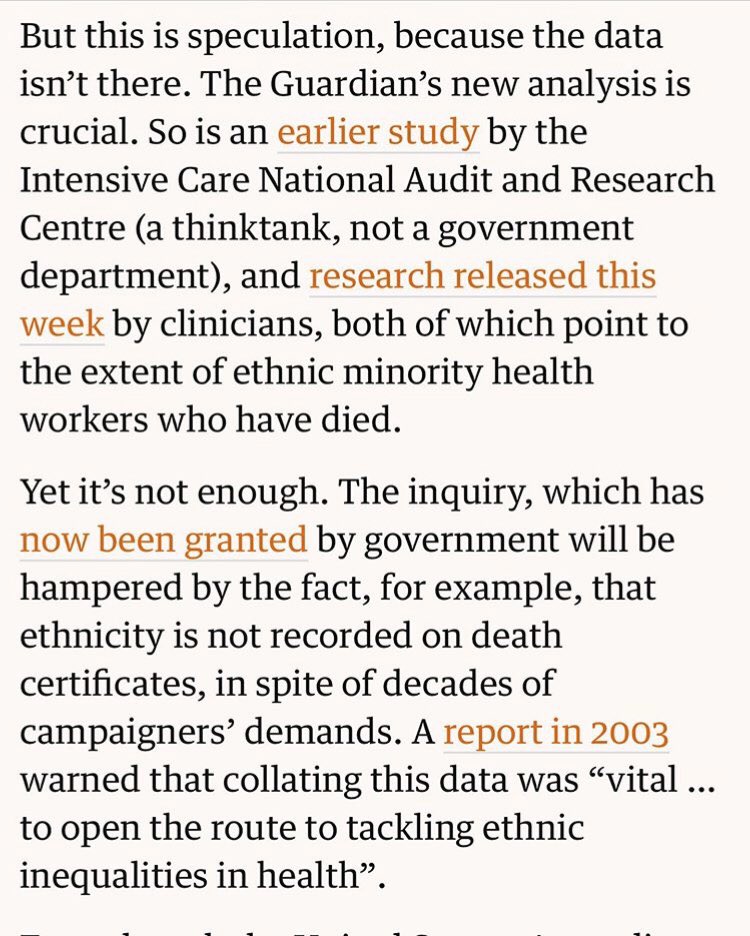 VitaminDaware1's tweet photo. The Guardian has conducted new analysis of Covid Deaths to build a more detailed picture of the unexplained and deeply worrying over representation of ethnic minority people. Also pinpointing link with Vitamin D deficiency within the BAME community. FULL ARTICLE IN BIO‼️ https://t.co/syDkJ3Us76