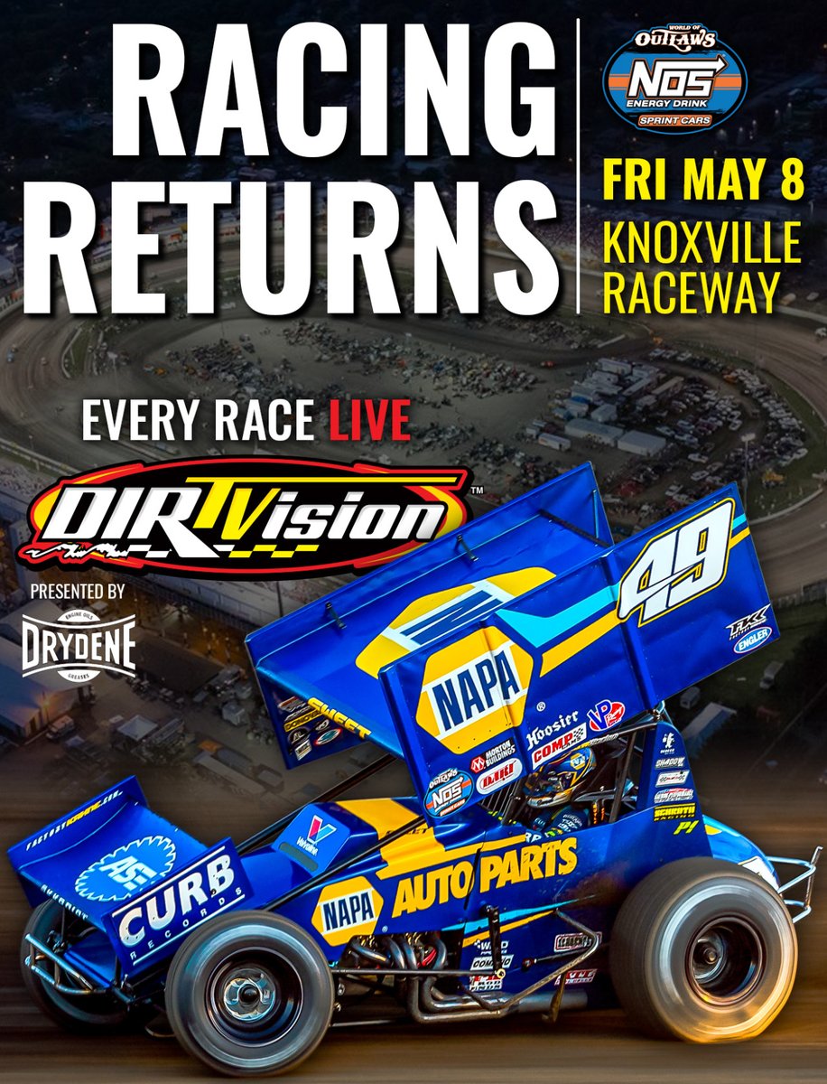 VP_Racing_Fuels's tweet photo. World of Outlaws Sprint Car Series hits the track tomorrow at Knoxville Raceway. 
Real racecars, real dirt, the smell of real VP race fuel in the air!  You can catch every race live on Dirt Vision!
#FueledByVP #MoreThanRaceFuel #DirtTrack #SprintCars https://t.co/yEmtEXErjn