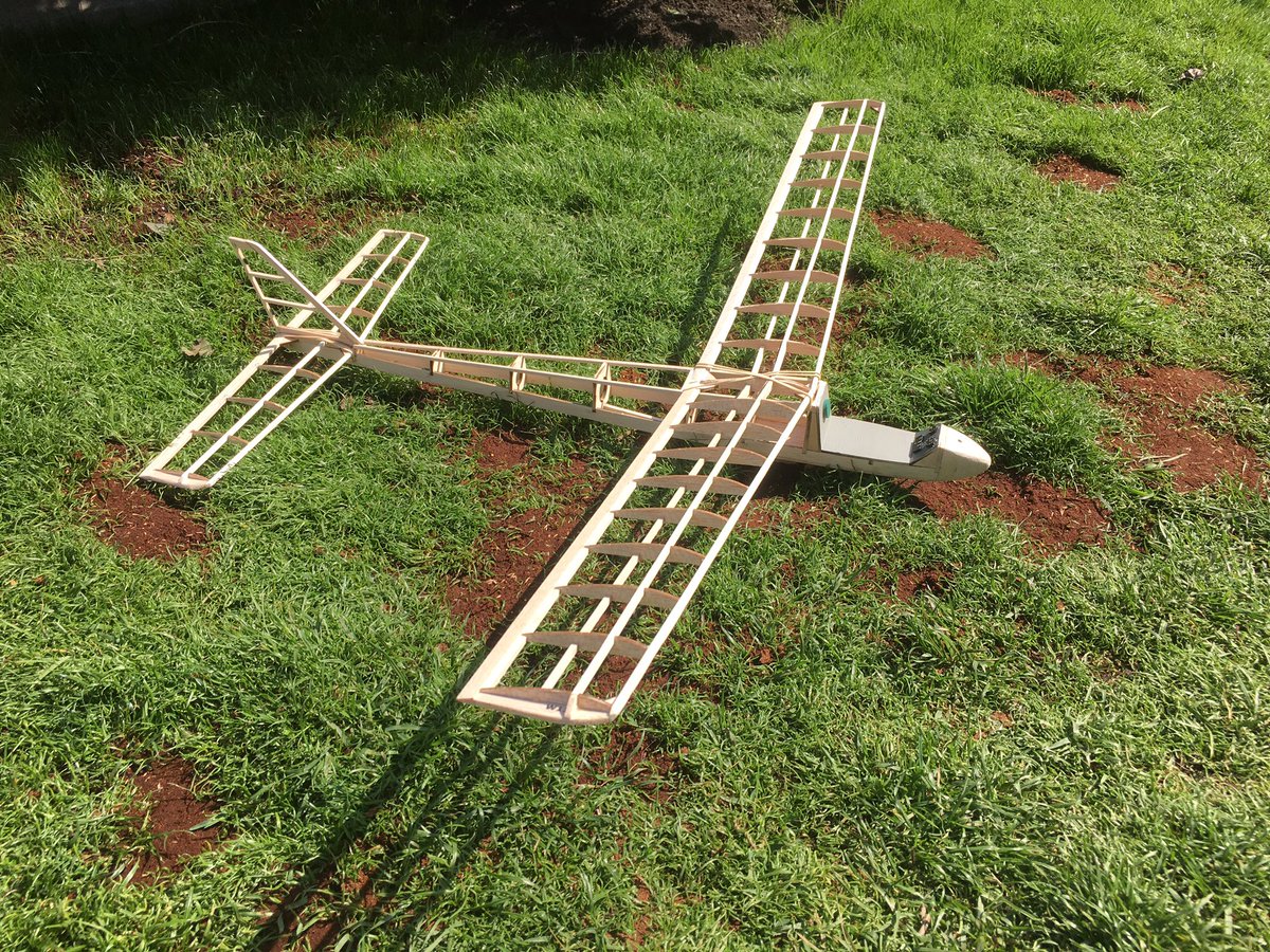 PTither's tweet photo. Just realised that I didn’t put a photo with day 9. So here’s day 10 with it sanded down pretty much and a test assembly. #avgeek #modelglider #rarebird #lockdown https://t.co/IEQ5r1zffE