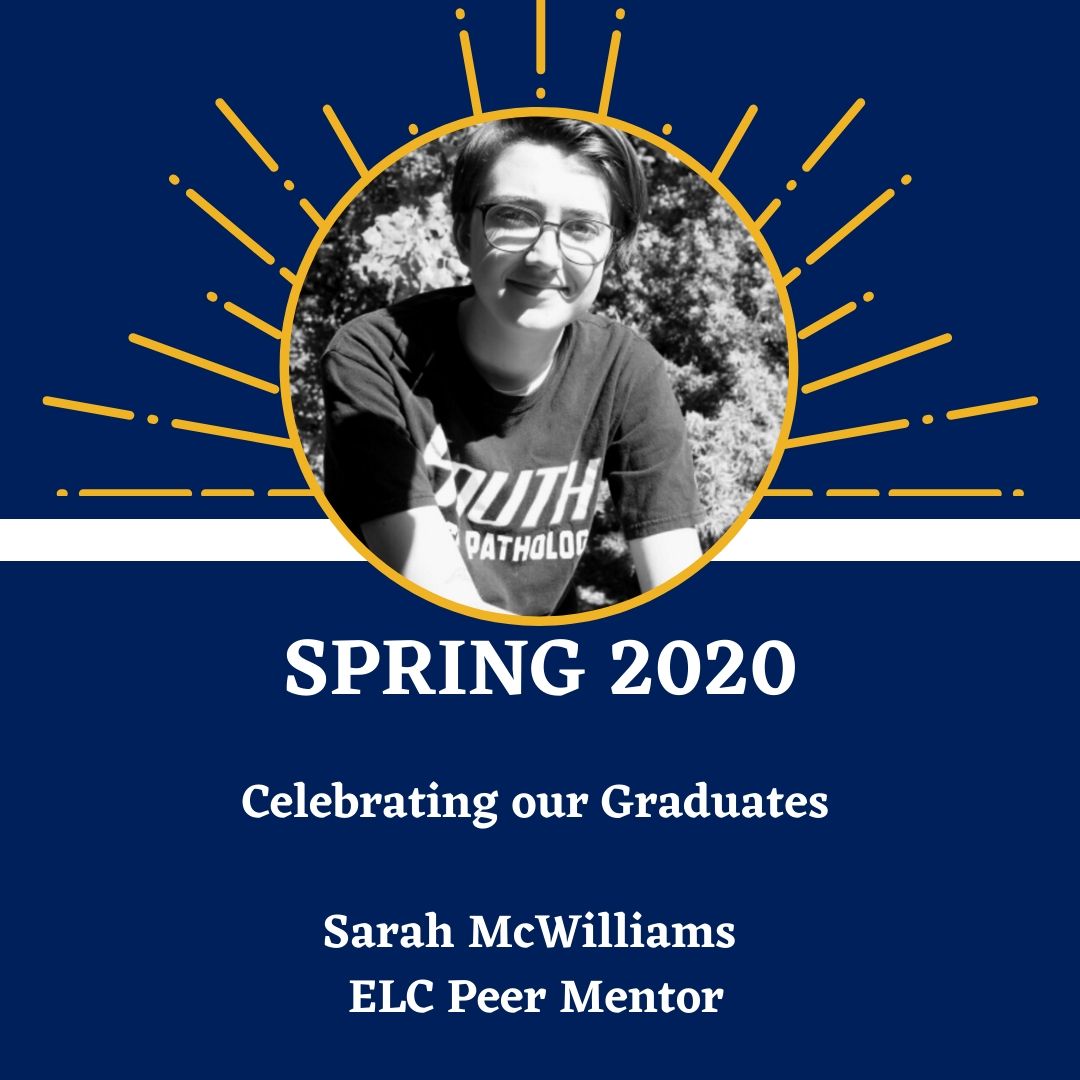 usa_elc's tweet photo. This week the ELC is celebrating the students who were part of the ELC family during their time at South.  Today we are highlighting one of our peer mentor interns, Sarah McWilliams. 

Congratulations Sarah!  #wearesouth #adayatusaelc https://t.co/fO8Hu3RRY9