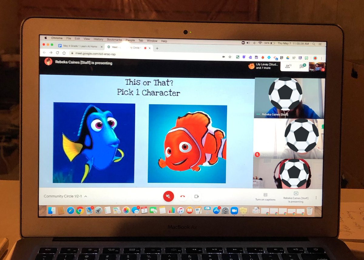 msallywilliams's tweet photo. Another great Google Meet!! These kids shared an object that is meaningful to them and are become tech rockstars 🤩! Thanks @caines_class for joining us and planning a super fun movement break! It’s important for Ss to stay #hdsbstillconnected to all of their caring teachers! https://t.co/GmSfoEBMRS