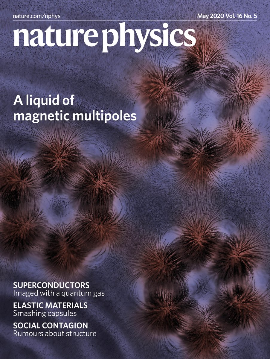 NaturePhysics's tweet photo. Our May issue is live! The cover illustrates a spin liquid of magnetic multipoles. Check out the rest of the issue here: 
https://t.co/uGsYXvM2UE https://t.co/FWxvItR219