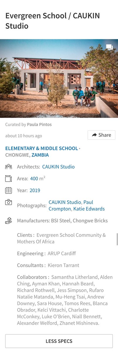 NatalieMatanda's tweet photo. Delighted to see the Evergreen School project in Zambia featured in @ArchDaily It was a hard and long summer but the results are fantastic! Looking forward to be involved in the next project. #humanitarianarchitecture https://t.co/6YGCbOyI57