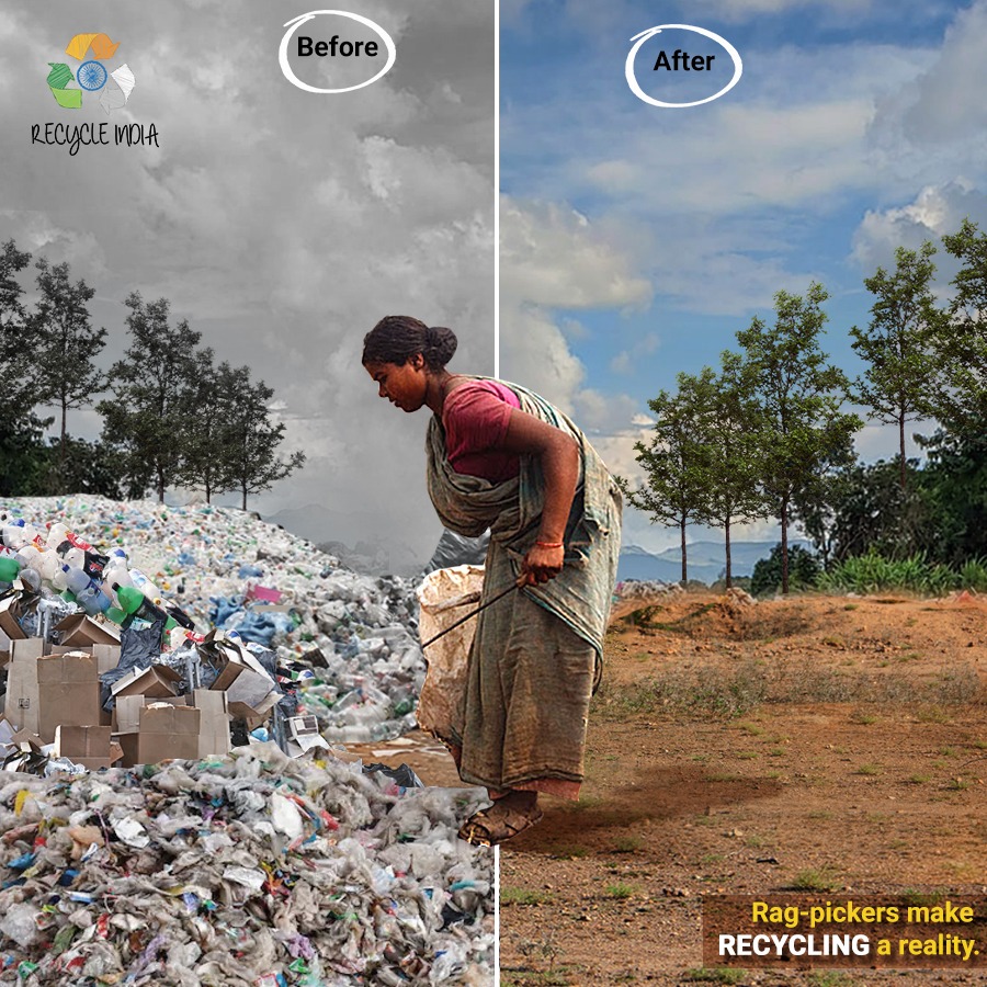 recycleindia's tweet image. Let's remember this. Ragpickers are not beggars. They are the ones who help plastic trash to be recycled into different forms. Govt should entitle them for social and economical benefits.