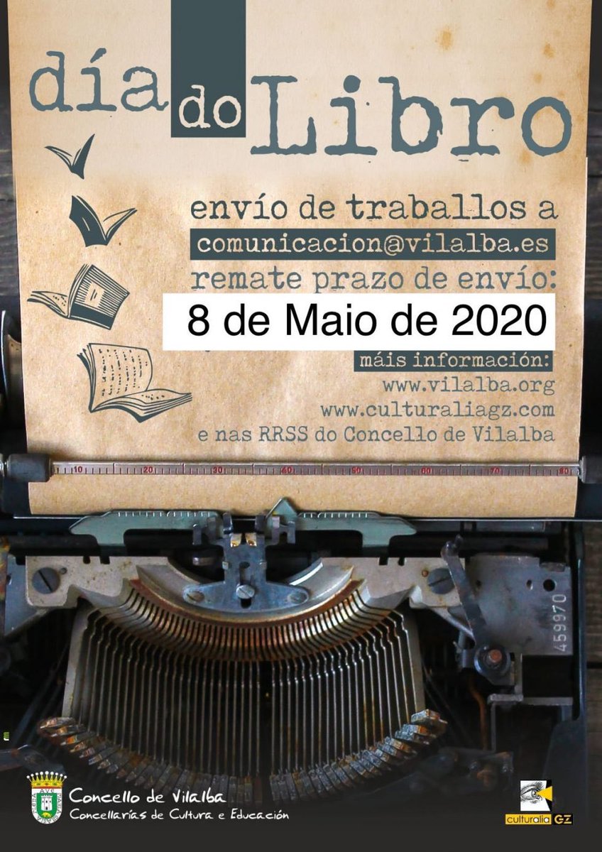 CulturaliaGz's tweet photo. #CertameMicrorrelatosDIADOLIBRO2020
@CulturaliaGz 
Concello de Vilalba https://t.co/uDZUBDQBbY