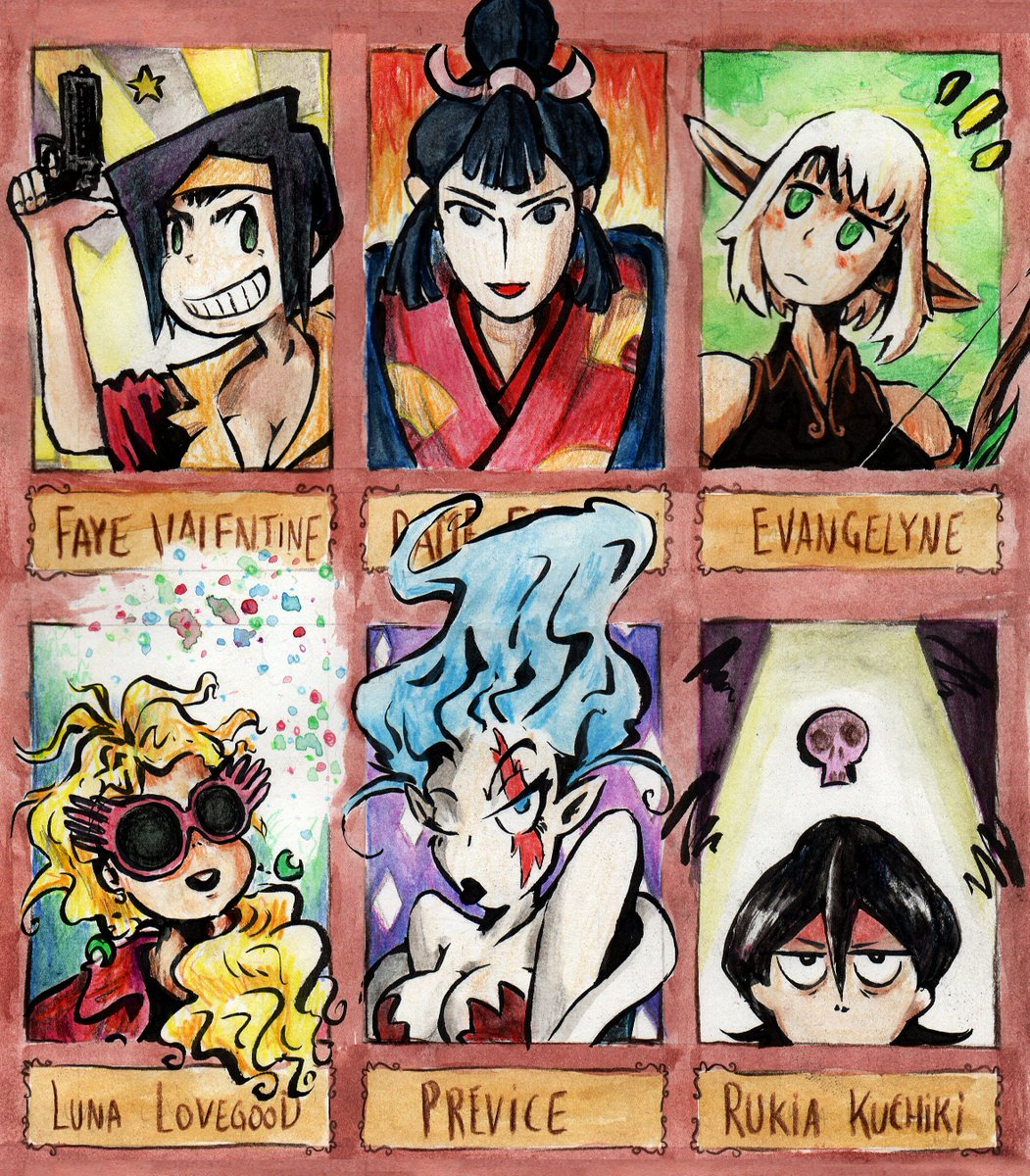 TarteTatinMJ's tweet photo. Six fanarts 2 - ❤ Personnages féminins !
C'était TROP BIEN à faire. Au tour des mecs !
.
#sixfanarts #fayevalentine #ladyeboshi #evangelyne #lunalovegood #previce #rukia https://t.co/HDC6pcOpxN