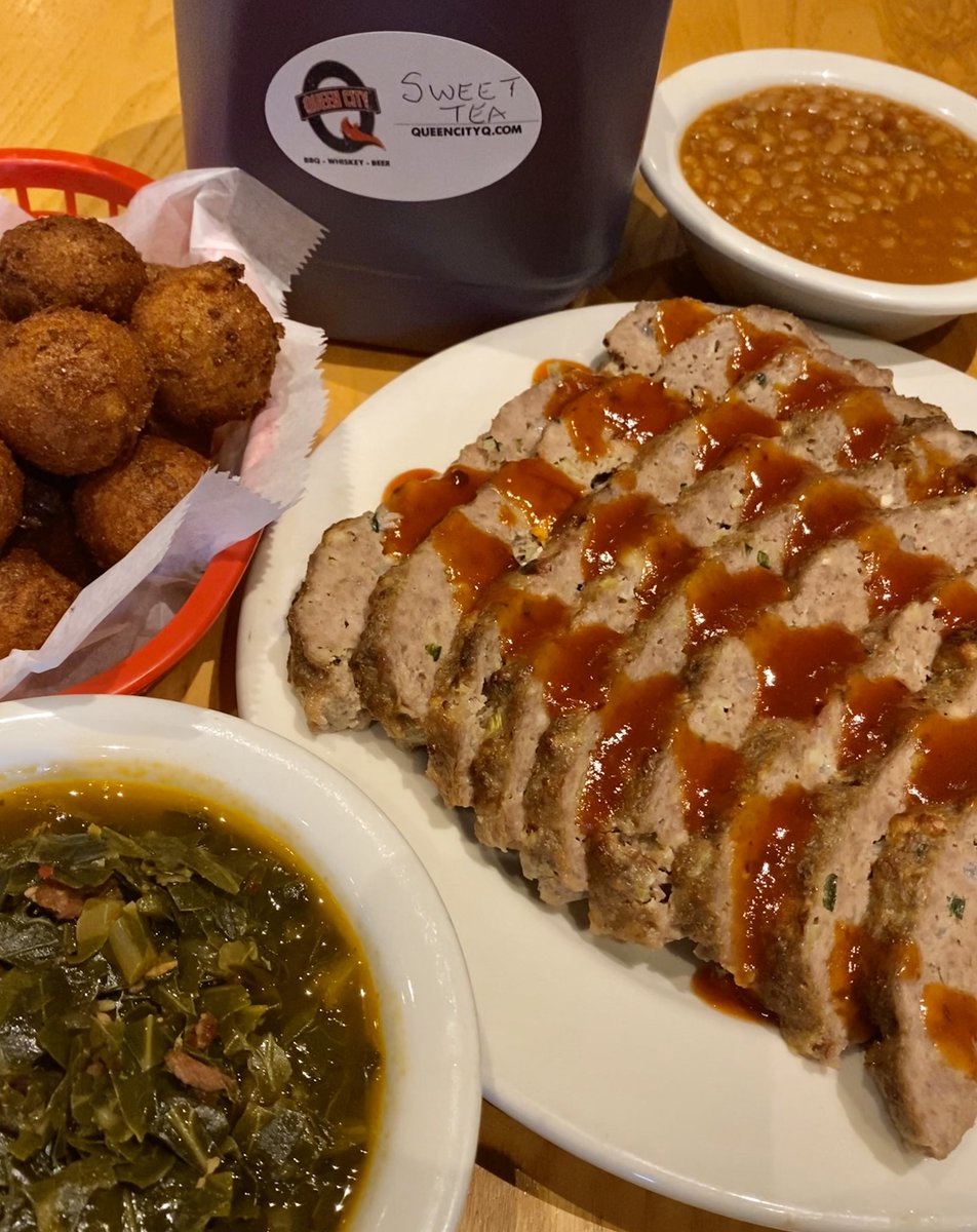 Our Thursday only Smoked Meatloaf special is back &amp; also as a Family Pack!  Quantity is limited. Go to QueenCityQ.com Thursday to order with two sides for only $9. Or the Family Pack that feeds 4-6 w/ 2 pints of sides &amp; 12 hushpuppies, only $40. #cltfood #cltdining #bbq