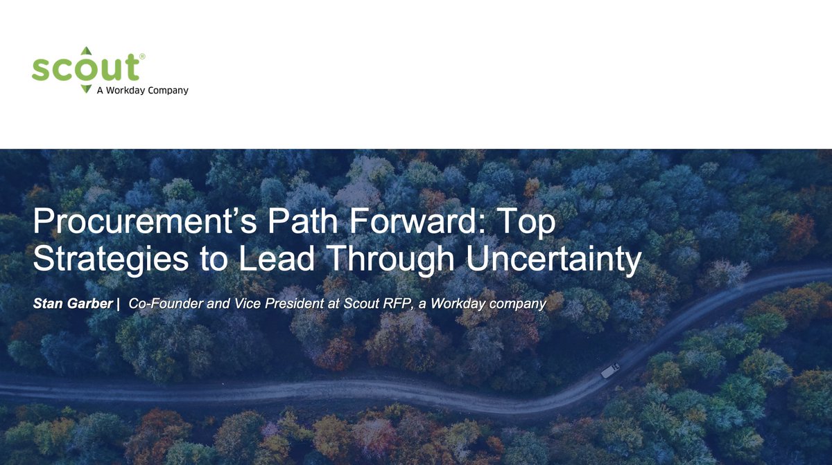Scout RFP Co-Founder Stan Garber will share his thoughts today at #CPORising2K20 on the top 3 strategies for #procurement leaders to navigate uncertainty. Tune in to his keynote at 9:25AM PT/12:25PM ET. bit.ly/3dqFGSB