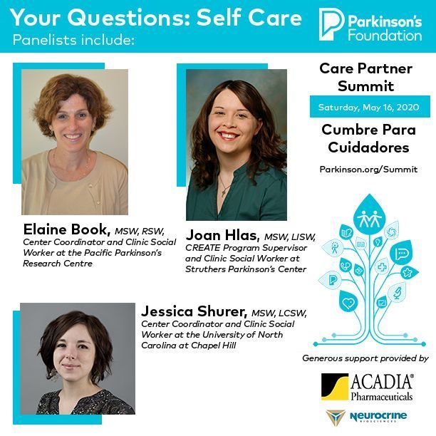 ParkinsonDotOrg's tweet photo. Join us online May 16 for a series of panels answering #caregiving questions submitted by YOU like this one that will focus on 💆 #selfcare 💆♂️ as it pertains to #ParkinsonsDisease. Register today for updates and more information: https://t.co/k9xEn21DSt
#CareChat #Care4PD https://t.co/HamIoOMIYJ