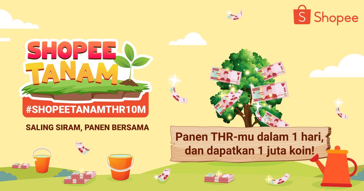 AVTM's tweet photo. Bantu siram tanamanku. Kamu juga bisa panen THR total 10M di Shopee sekarang! https://t.co/GQqDa7iEpR https://t.co/MrsMxWRmPV
