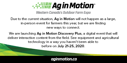 AginMotion's tweet photo. Our gates will not open, but we are finding new ways to connect with farmers. Join us for Ag in Motion Discovery Plus on July 21- 25, 2020 for a free digital event that will deliver interactive content from the field #AIM20 

https://t.co/iHo3W1Yvtp https://t.co/rONJtZiZLX
