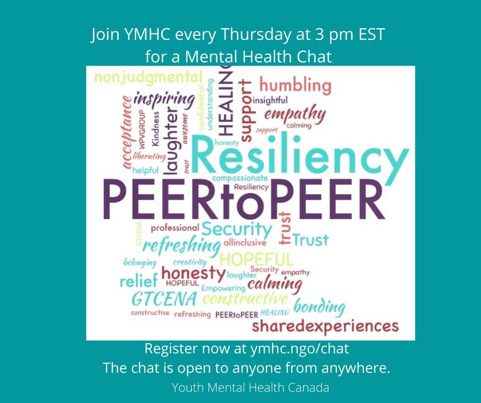 YMHCanada's tweet photo. Join us today at 3 pm EST for a free, weekly #mentalhealth #peersupport chat to talk about coping with #coronavirus #COVID19, managing #anxiety #depression #mentalwellnes, dealing with lack of mental health supports &amp; services #onpoli #cdnpoli register: https://t.co/J1GmMvYmod https://t.co/ZPXK9PKQ7j