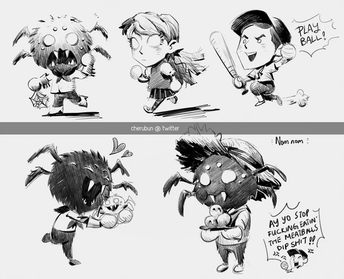 Webber doodles (ft. tf2 scout) #DontStarve #dontstarvetogether @klei 