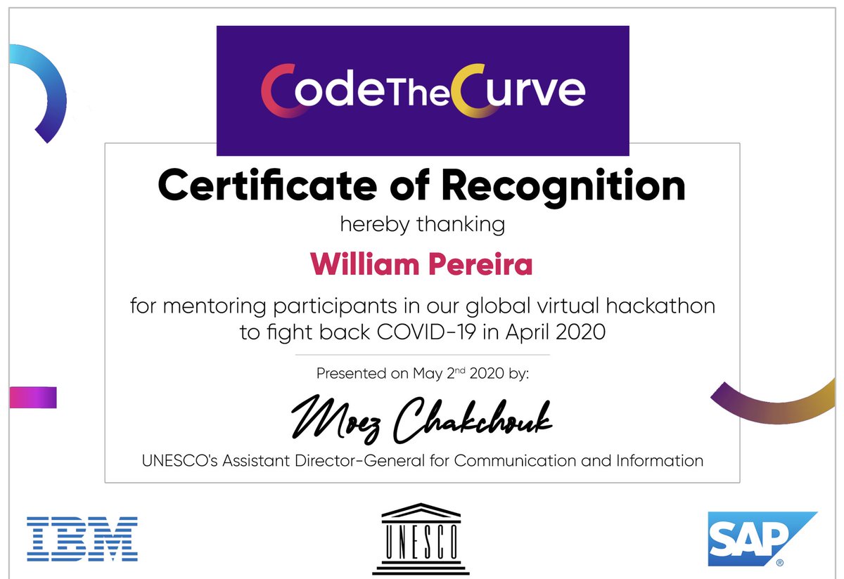 BillPereiraZ's tweet image. Haha i'm a bit late, but i want to thank you @mentorafrika for the invite to participate on this great initiative, be a mentor on this hackathon #CodeTheCurve was nice!