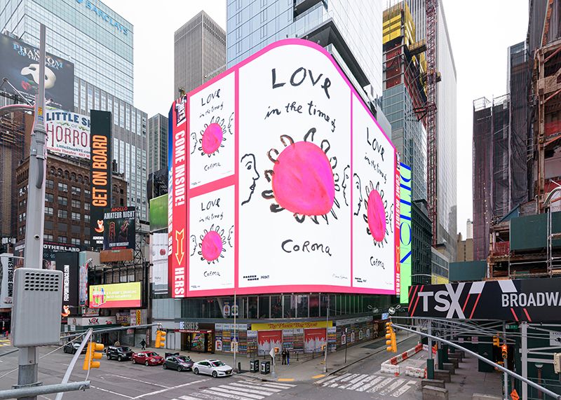 printmag's tweet photo. #CombatCovid: Design takes over Times Square and New York, featuring the work of Paula Scher, @edelstudio, @mrseaves, @zzdesign, @MairaKalman and more: https://t.co/mA3HUXn3QO https://t.co/LHwFj25fKC