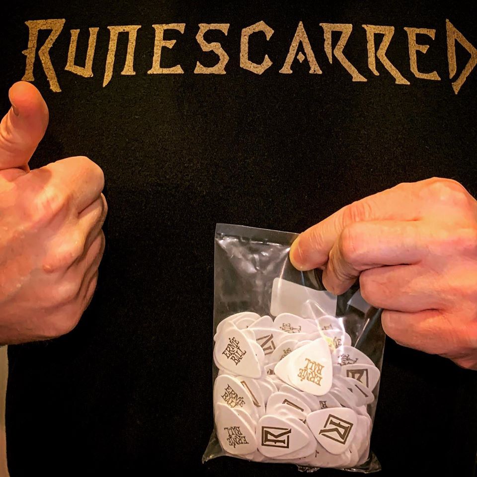 RunescarredBand's tweet photo. Thanks to @ernieball we now have clean noses and even cleaner guitar parts. Sláinte!

#GetScarred #metal #metalguitar #ernieball #guitarpicks #progressivepowerthrash #thrashmetal https://t.co/0GaWOYPP2f