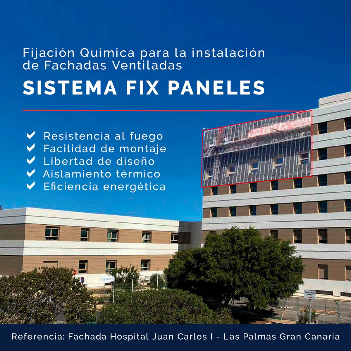 QuilosaSLU's tweet photo. ¿Conoces ya nuestro sistema Fix Paneles para fachada ventilada? Un sistema de fijación oculta válido para todo tipo de paneles de acabado, capaz de cubrir las más altas expectativas tanto en prestaciones como a nivel estético. 
#FachadaVentilada #Fachada #Construcción https://t.co/sV9eZ8AI0y